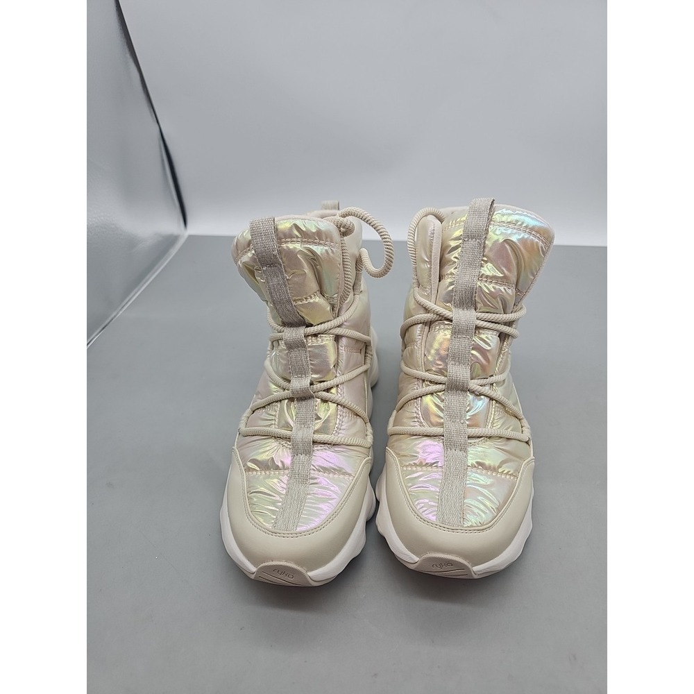 Ryka Women's Beige Iridescent Fabric Podflow Lace Up Boot Size 7M New - Picture 2 of 5